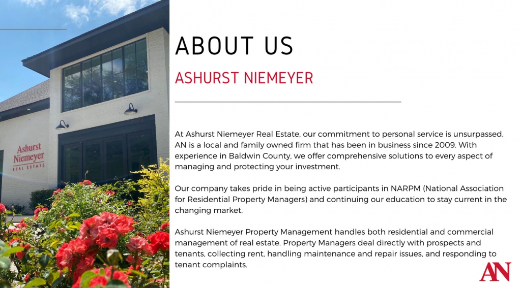 Property Management Ashurst Niemeyer Real Estate, Fairhope AL