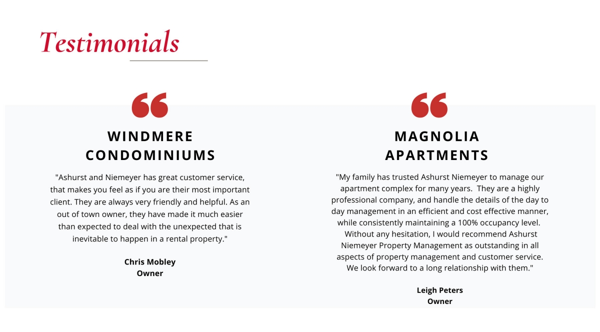 Property Management Ashurst Niemeyer Real Estate, Fairhope AL