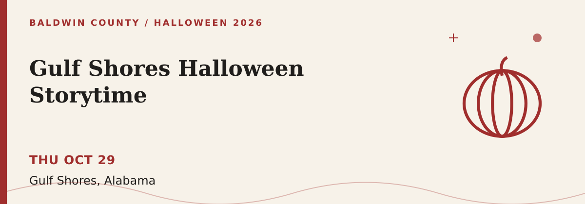 Gulf Shores Halloween Storytime Halloween 2026 event graphic