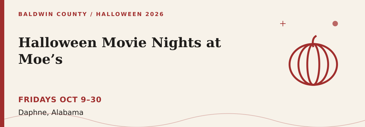 Halloween Movie Nights at Moe’s Halloween 2026 event graphic