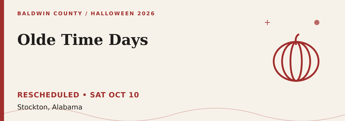 Olde Time Days Halloween 2026 event graphic